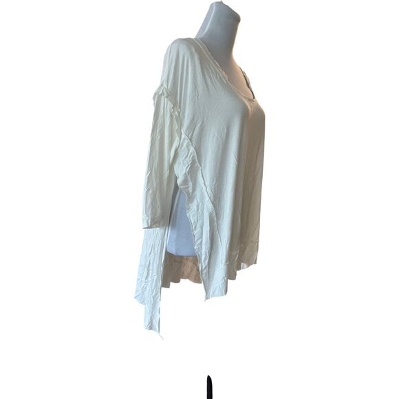 POL women's white oversized open sides 3/4 sleeve tunic sz M fits up to XL NWOT - Picture 2 of 10